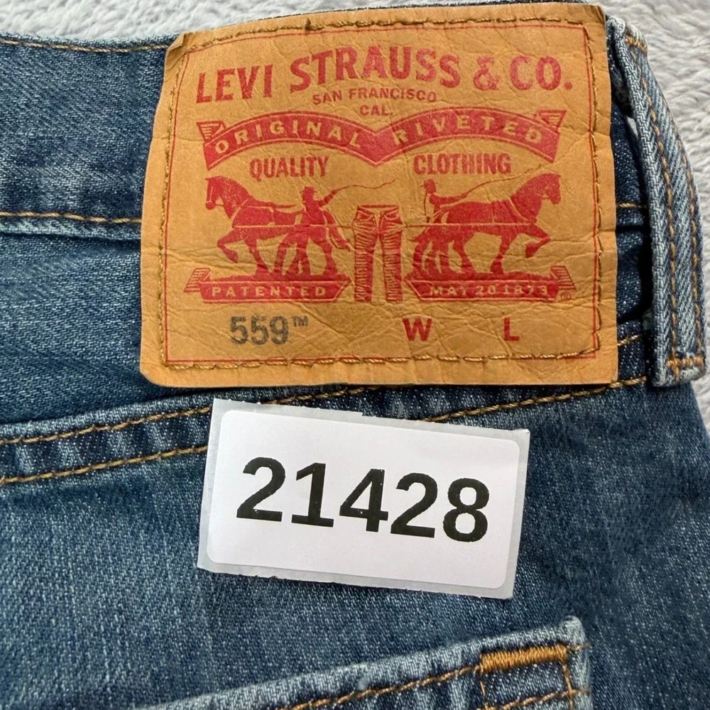 Levis 559 Jeans Mens Measures 46X29 Tag 46x30 Blue Relaxed Straight Workwear